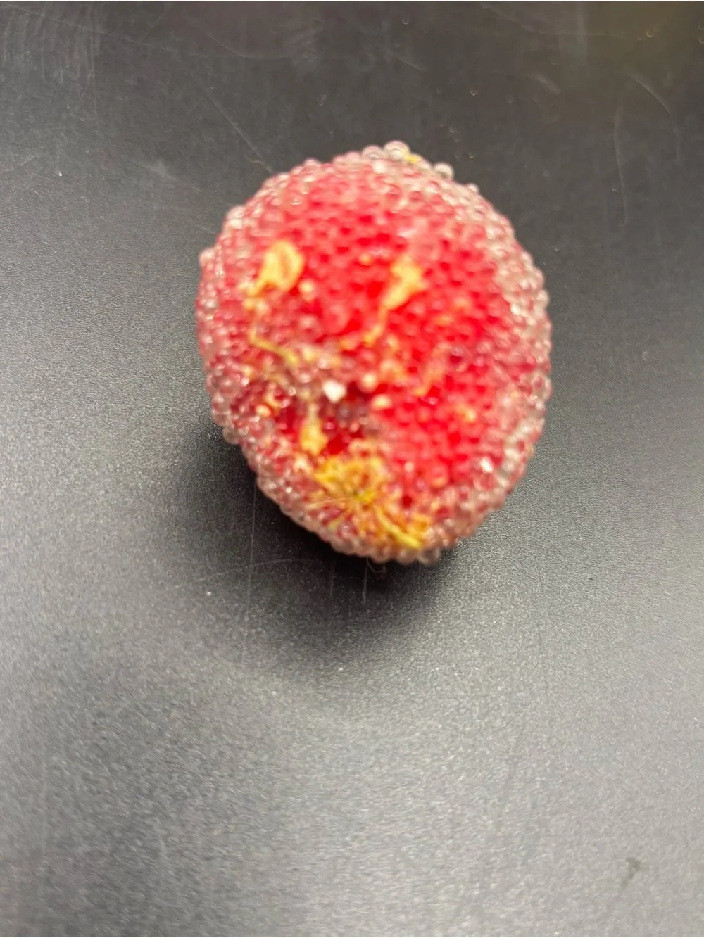 Vintage Strawberry Beaded Fruit Faux Decor 90s Set of 11 Red Green 2 1/2” each
